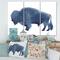 Designart - Navy Blue Bison Silhouette - Farmhouse Canvas Wall Art Print